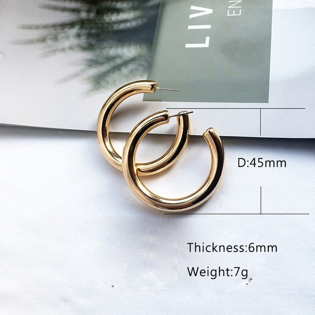 Chunky Gold Hoop Earrings