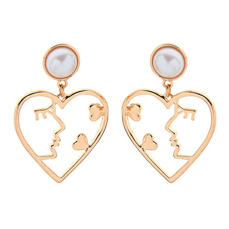 Alloy Face Dangle Earrings