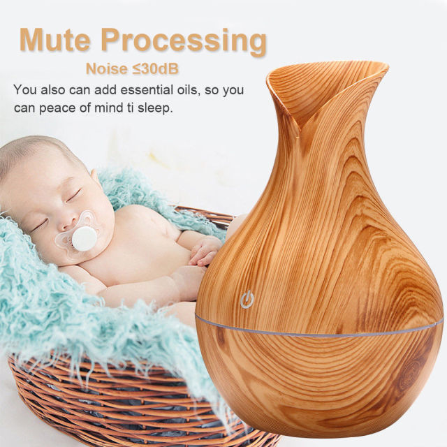 Vase Shape Wood Grain Humidifier