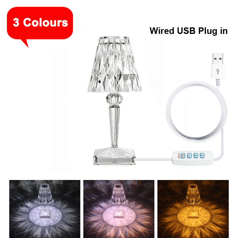 LED Rose Crystal Diamond Night Light