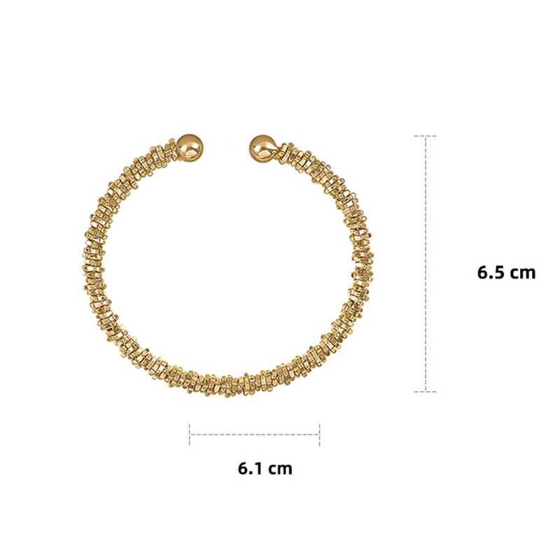 Gold Metal Open Adjustable Bracelet