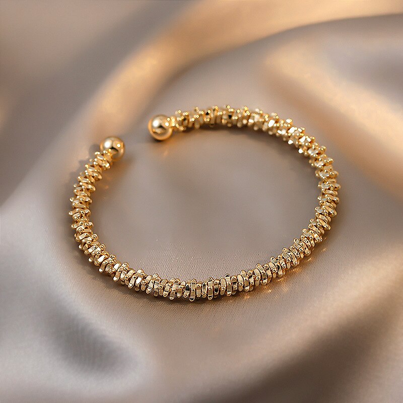 Gold Metal Open Adjustable Bracelet