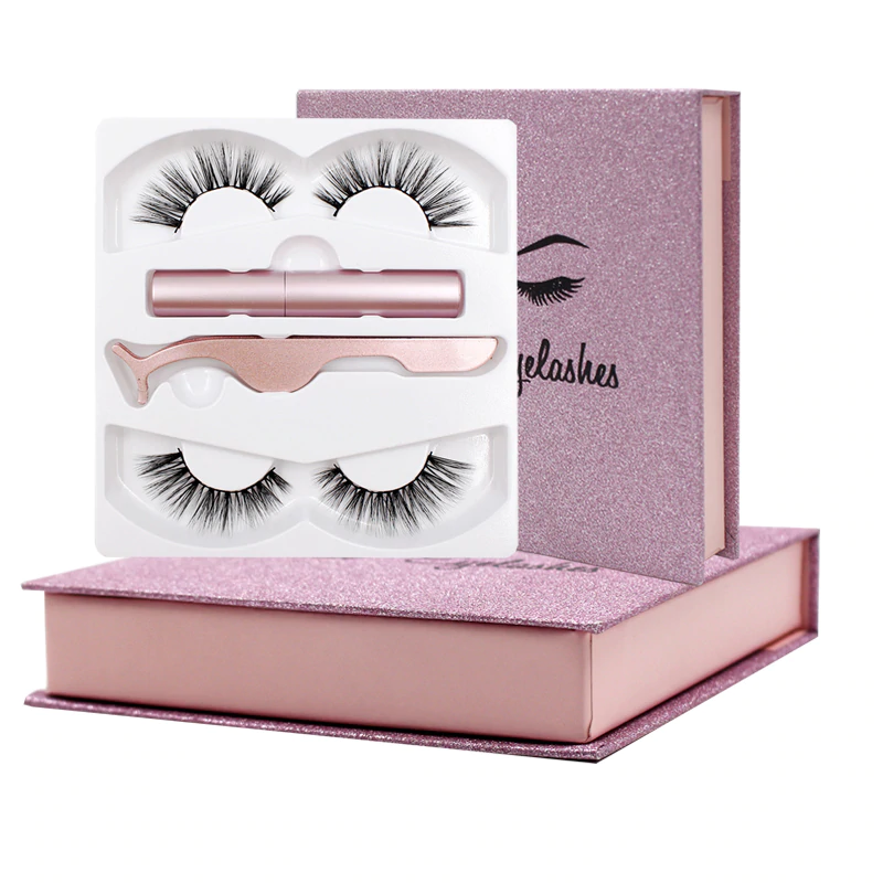 Magnetic Liquid Eyeliner & Magnetic False Eyelashes & Tweezers Set