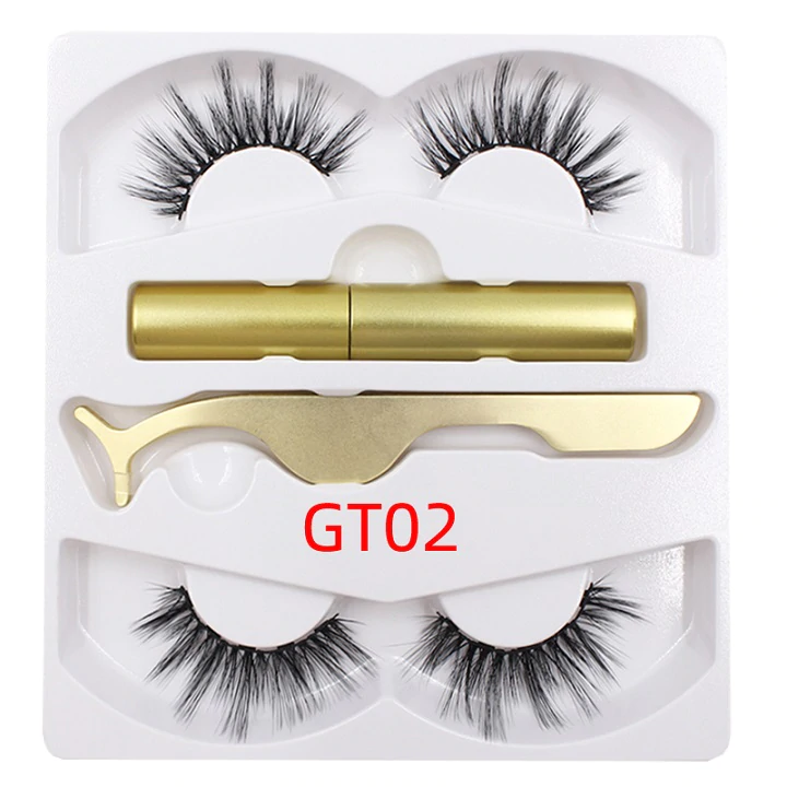 Magnetic Liquid Eyeliner & Magnetic False Eyelashes & Tweezers Set